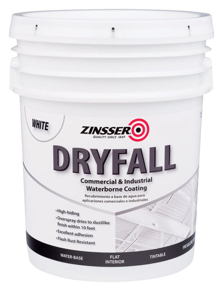 Zinsser DryFall Flat White Water-Based Commercial and Industrial Waterborne Coating Interior 5 gal