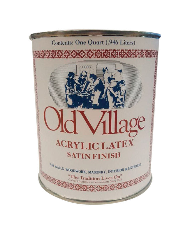 Old Village Satin Steeple White Water-Based Paint Exterior and Interior 1 qt