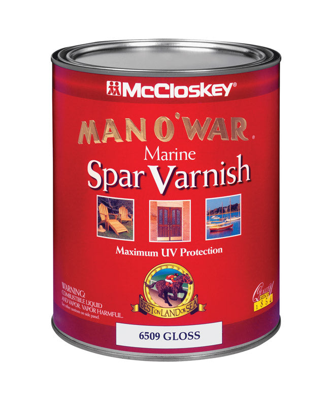 McCloskey Man O' War Gloss Clear Water-Based Marine Spar Varnish 1 qt