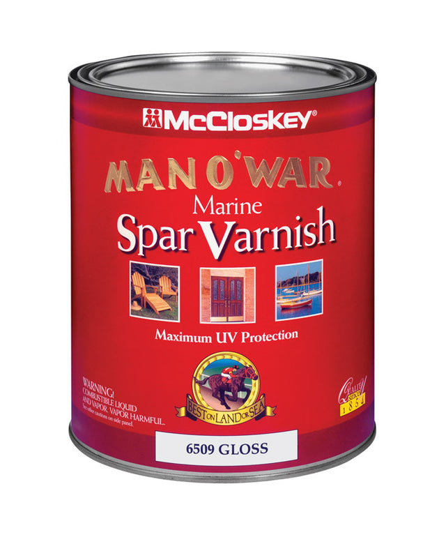 McCloskey Man O' War Gloss Clear Water-Based Marine Spar Varnish 1 qt