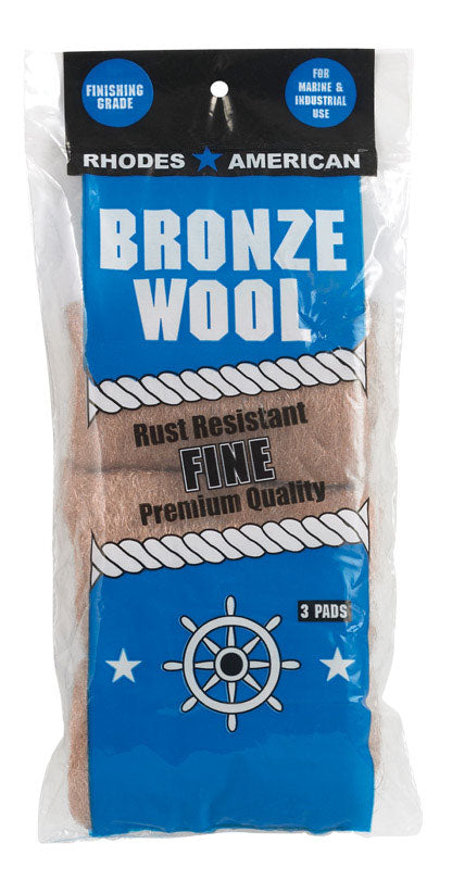 Rhodes American Homax 3 Grade Fine Bronze Wool Pads 3 pk