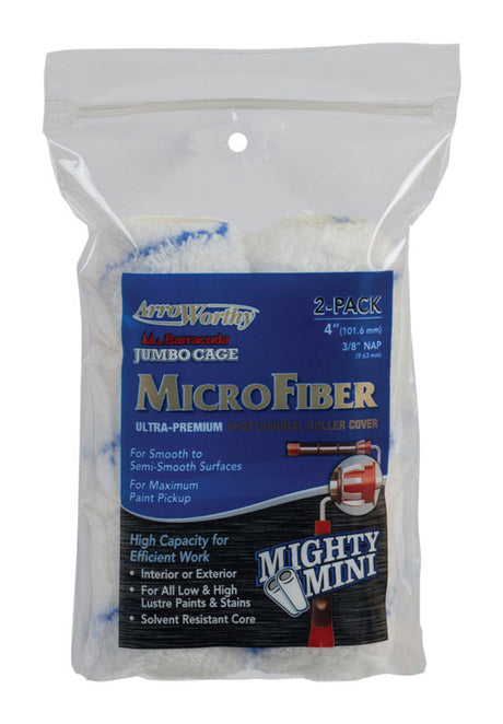 ArroWorthy Microfiber 4 in. W X 3/8 in. Jumbo Paint Roller Cover 2 pk