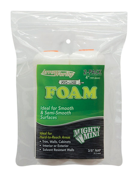 ArroWorthy ProLine Foam 4 in. W X 3/8 in. Mini Paint Roller Cover 2 pk