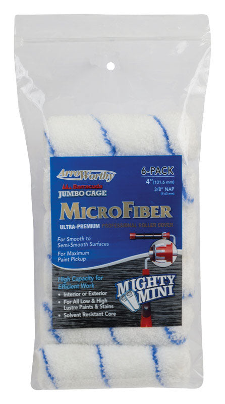 ArroWorthy Barracuda Microfiber 4 in. W X 3/8 in. Jumbo Paint Roller Cover 6 pk