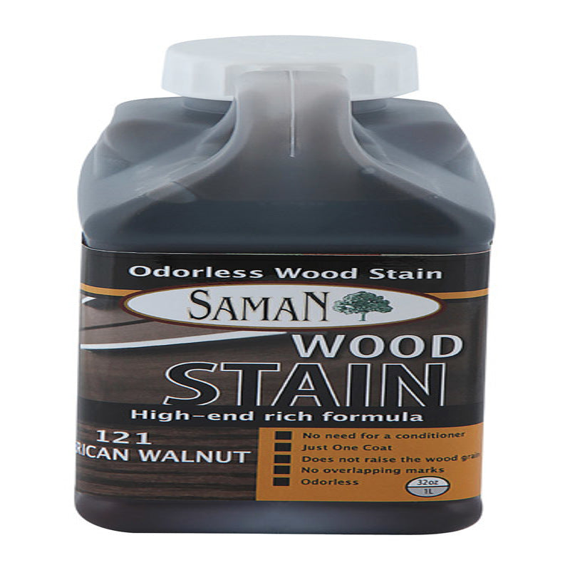 Saman Semi-Transparent American Walnut Water-Based Wood Stain 32 oz