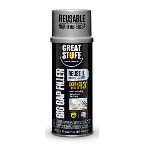 Great Stuff Smart Dispenser Ivory Polyurethane Insulating Foam Sealant 12 oz
