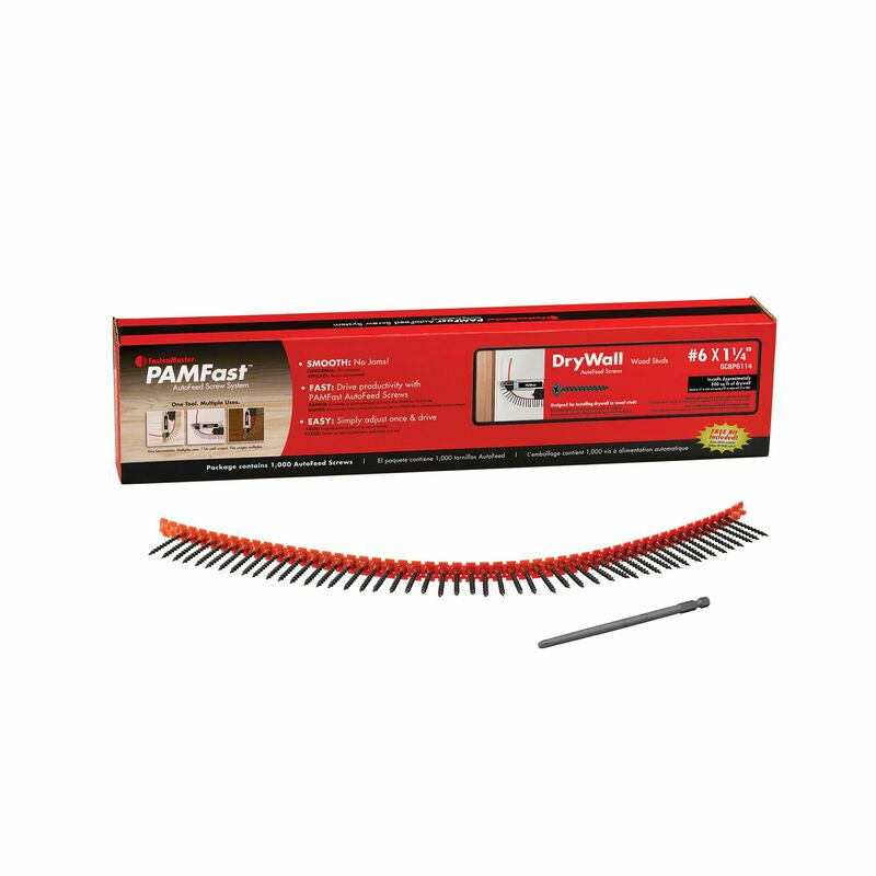 FastenMaster PAMFast No. 6 X 1-1/4 in. L Phillips Collated Drywall Screws 1000 pk