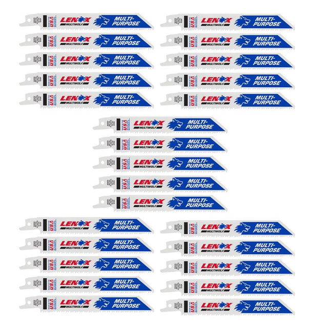 LENOX MULTIWOLF 6 in. Bi-Metal WAVE EDGE Reciprocating Saw Blade 10 TPI 25 pk