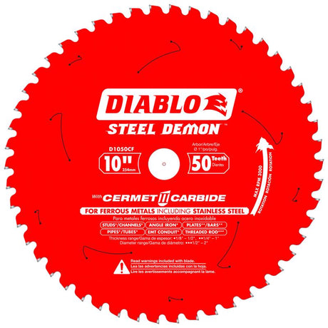 Diablo Steel Demon 10 in. D X 1 in. Cermet Metal Saw Blade 50 teeth 1 pk