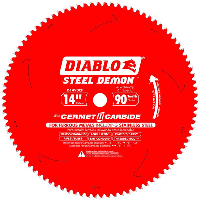 Diablo Steel Demon 14 in. D X 1 in. Cermet Cermet Metal Saw Blade 90 teeth 1 pk