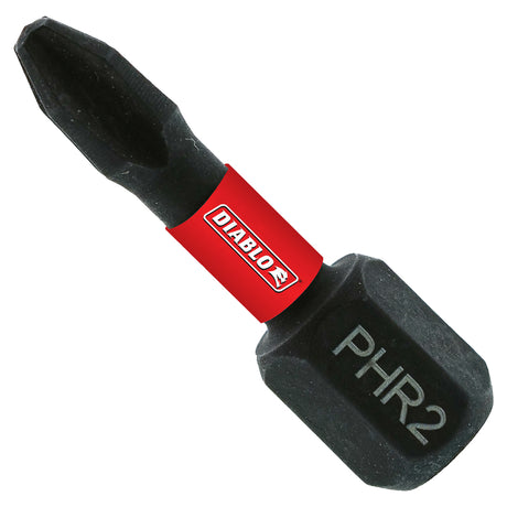 Diablo Phillips Reduced #2 X 1 in. L Drywall Screwdriver Bit Black Oxide 2 pk