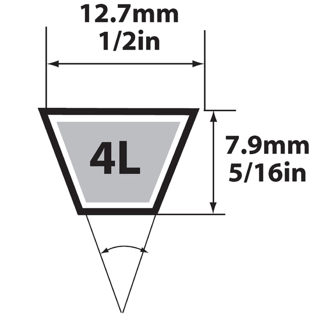 Mitsuboshi FHP 4L830 General Utility V-Belt 0.5 in. W X 83 in. L For Fractional Horsepower Motors