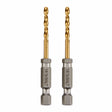 DeWalt 1/8 in. X 2-5/8 in. L Titanium Drill Bit Hex Shank 2 pk