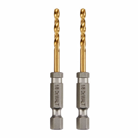 DeWalt 1/8 in. X 2-5/8 in. L Titanium Drill Bit Hex Shank 2 pk