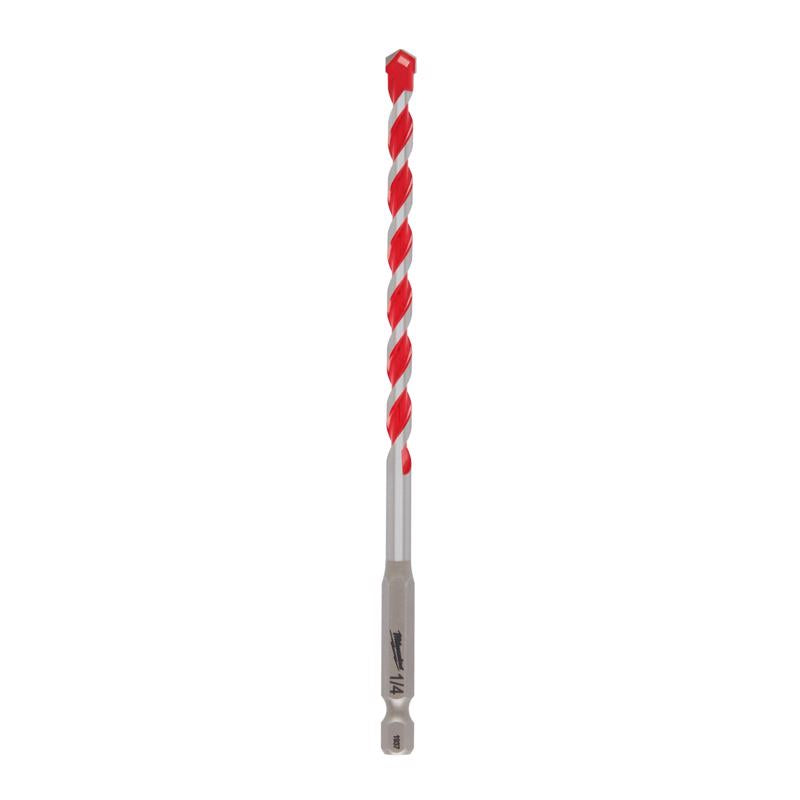 Milwaukee Shockwave 1/4 in. X 6 in. L Carbide Hammer Drill Bit Hex Shank 1 pk