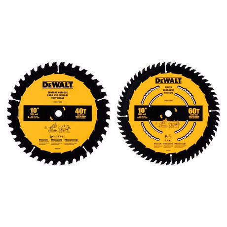 DeWalt 10 in. D X 5/8 in. Carbide Tipped Circular Saw Blade 40/60 teeth 2 pk