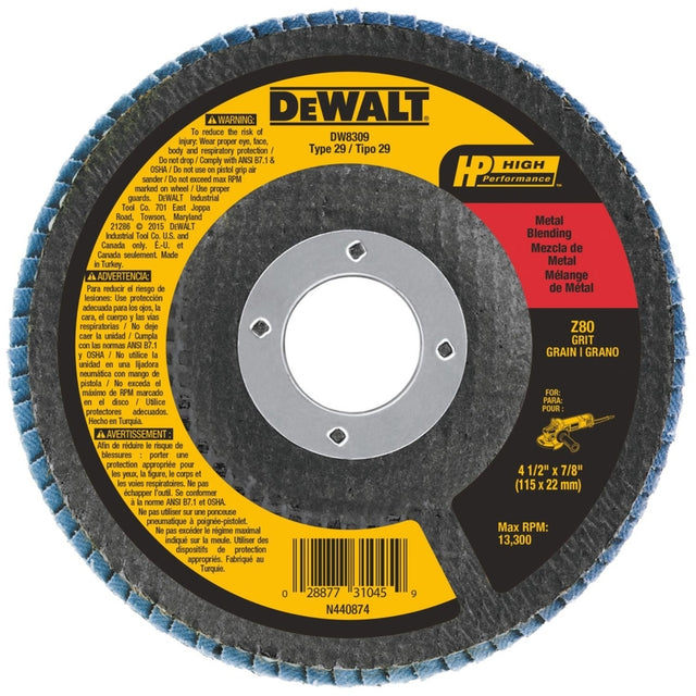 DeWalt 4-1/2 in. D X 7/8 in. Zirconia Flap Disc Cut-Off Wheel