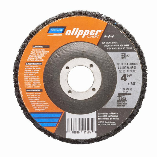 Norton 4-1/2 in. D X 7/8 in. Silicon Carbide Clipper Classic Disc 1 each