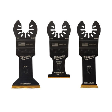 Milwaukee Universal Fit Open-Lok Carbide Multi-Tool Oscillating Blade Set Extreme Metal 3 pk