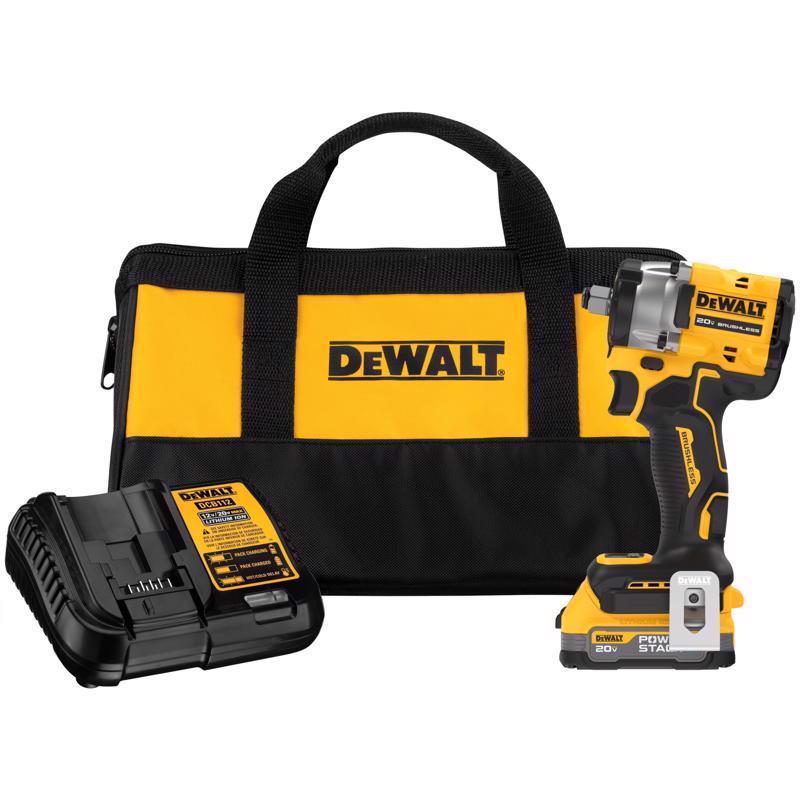 DeWalt 20V MAX ATOMIC w/POWERSTACK 1/2 in. Cordless Brushless Impact Wrench w/Hog Ring Kit (Battery