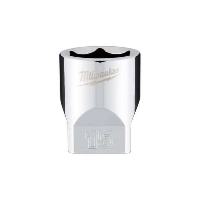 Milwaukee 15 mm X 1/4 in. drive Metric 6 Point Standard Socket 1 pc