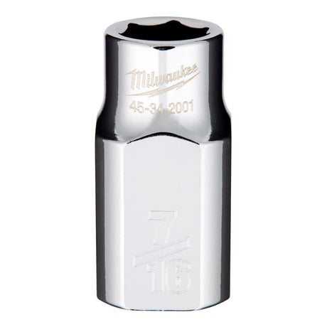 Milwaukee 7/16 in. X 1/2 in. drive SAE 6 Point Standard Socket 1 pc
