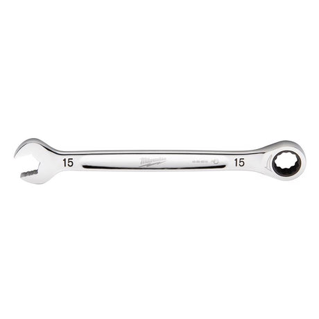 Milwaukee 15 mm X 15 mm 12 Point Metric Ratcheting Combination Wrench 8.17 in. L 1 pc