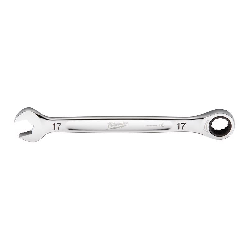 Milwaukee 17 mm X 17 mm 12 Point Metric Ratcheting Combination Wrench 9.19 in. L 1 pc