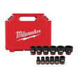 Milwaukee Shockwave 3/8 in. drive SAE 6 Point Standard Shallow Socket Set 12 pc