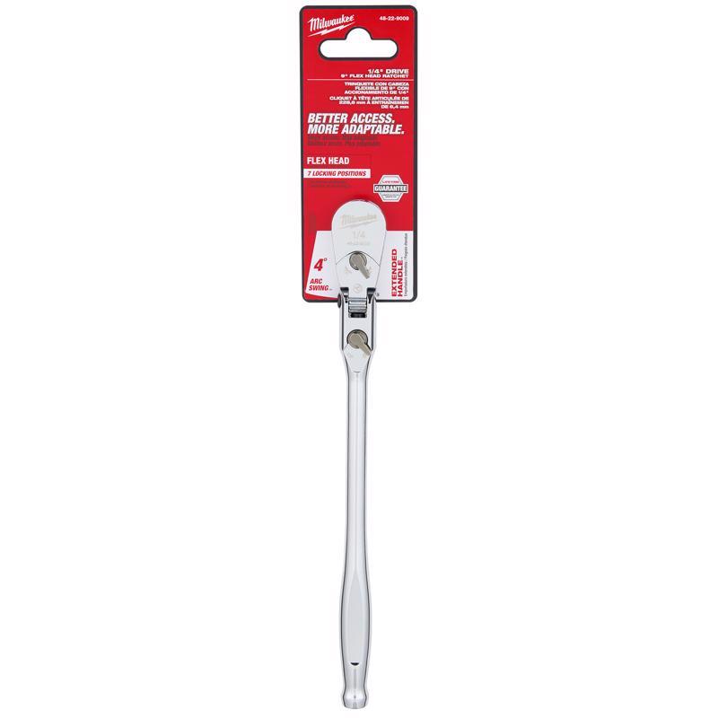 Milwaukee 1/4 in. drive SAE Flex Head Ratchet 90 teeth