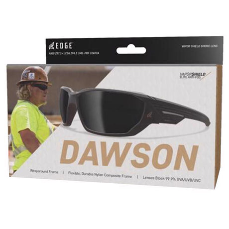 Edge Dawson Anti-Fog Safety Glasses Smoke Lens Black Frame 1 pk