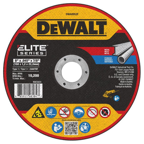 DeWalt Elite 6 in. D X 7/8 in. Ceramic Cutting Wheel 1 pk