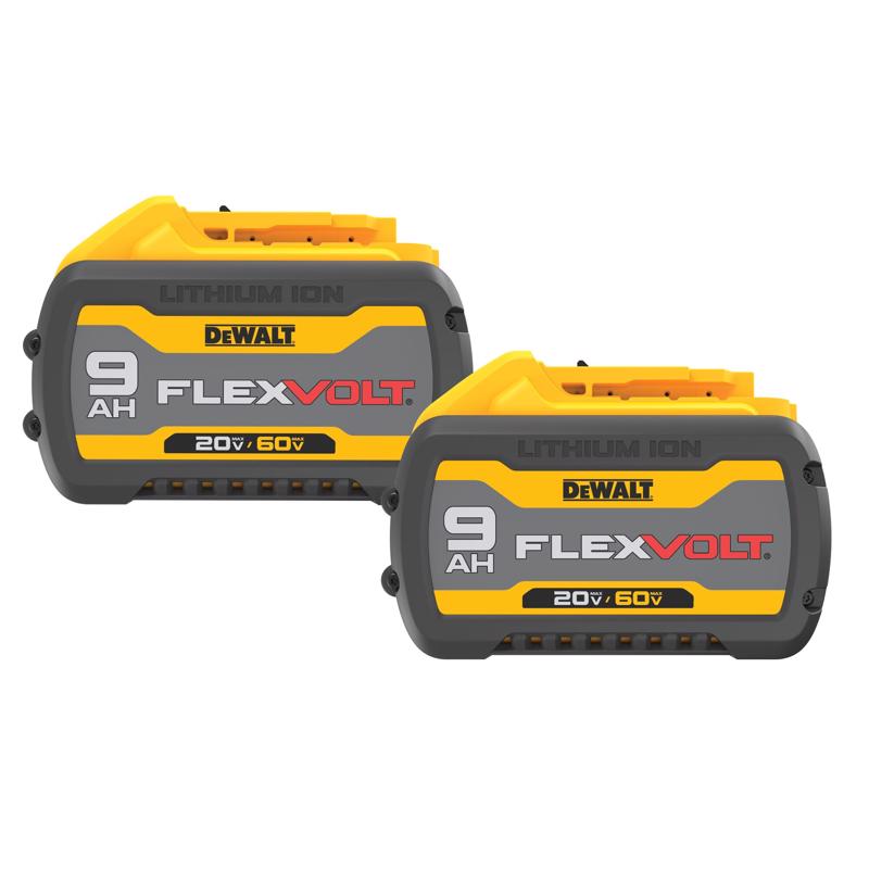 DeWalt 20V-60V MAX Flexvolt 9 Ah Lithium-Ion 9Ah 20V / 3Ah 60V Battery Combo Pack 2 pc