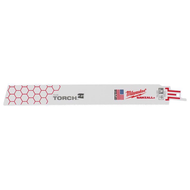 Milwaukee The Torch 9 in. Bi-Metal Reciprocating Saw Blade 18 TPI 5 pk