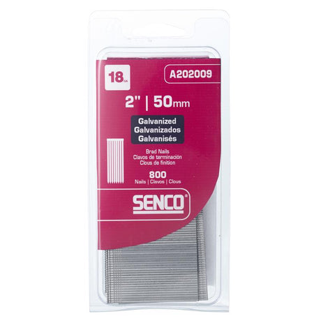 Senco 2 in. L X 18 Ga. Straight Strip Galvanized Brad Nails 800 pk