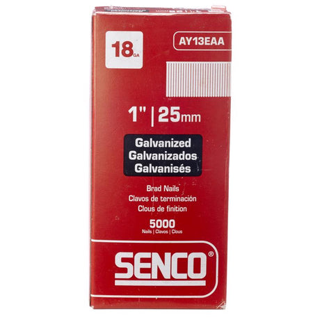 Senco 1 in. L X 18 Ga. Straight Strip Galvanized Brad Nails 5000 pk