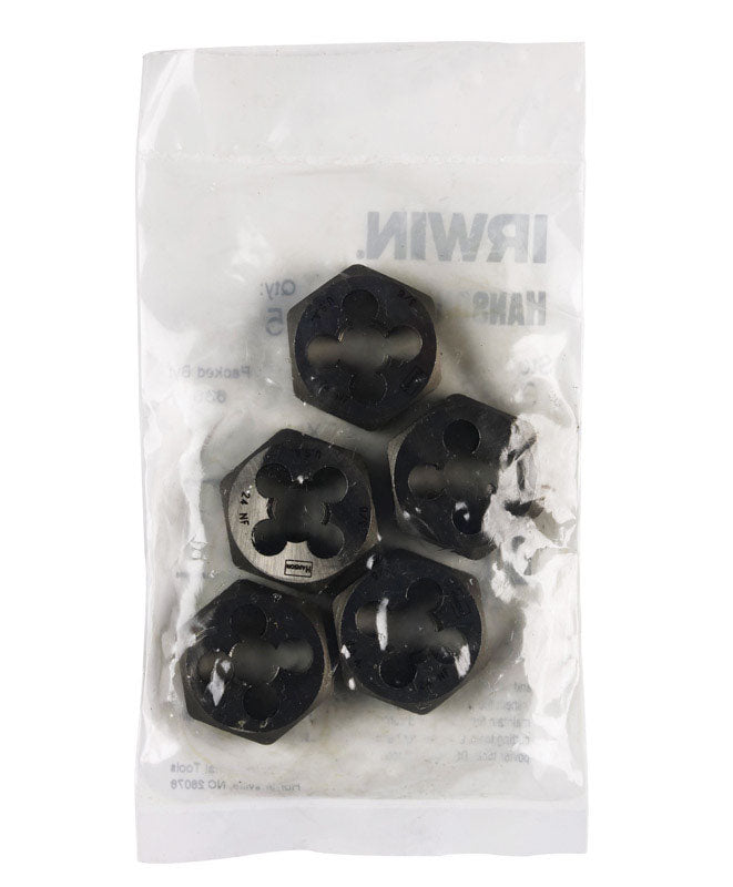 Irwin Hanson High Carbon Steel SAE Hexagon Die 3/8-24 in. 1 pc