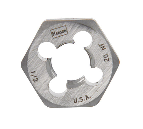 Irwin Hanson High Carbon Steel SAE Hexagon Die 1/2-20 in. 1 pc