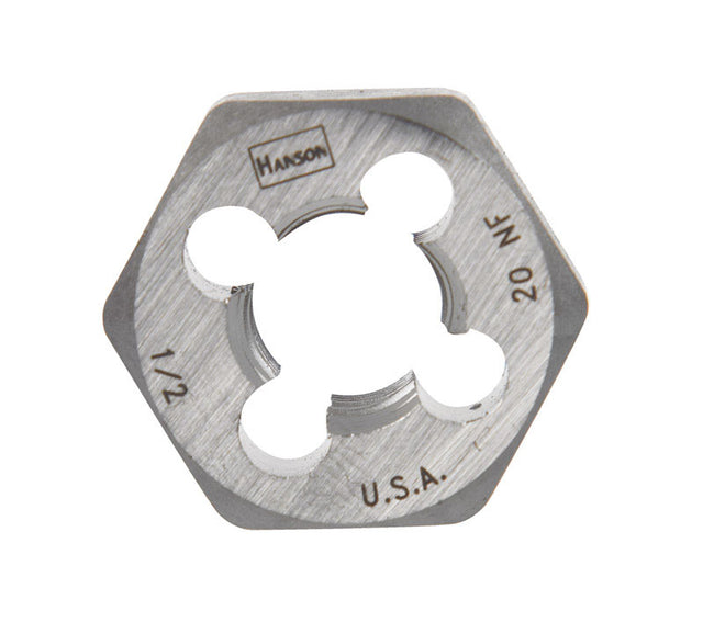 Irwin Hanson High Carbon Steel SAE Hexagon Die 1/2-20 in. 1 pc