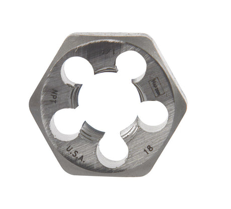Irwin Hanson High Carbon Steel SAE Hexagon Die 1/4 in. 1 pc