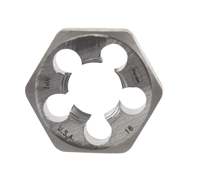 Irwin Hanson High Carbon Steel SAE Hexagon Die 1/4 in. 1 pc