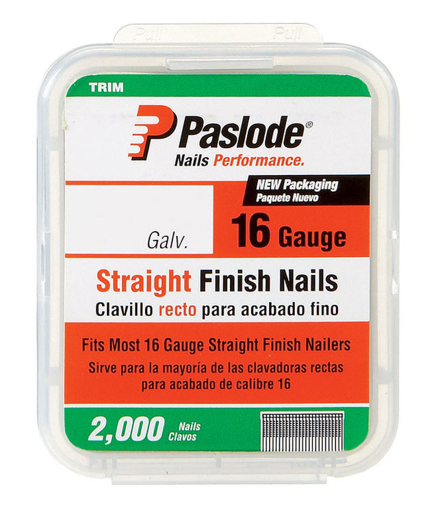 Paslode 1-3/4 in. L X 16 Ga. Straight Strip Galvanized Finish Nails 2,000 pk