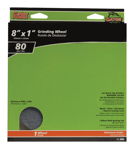 Gator 8 in. D X 1 in. in. Grinding Wheel