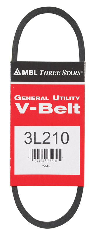 Mitsuboshi FHP 3L210 Standard General Utility V-Belt 0.38 in. W X 21 in. L For Fractional Horsepower