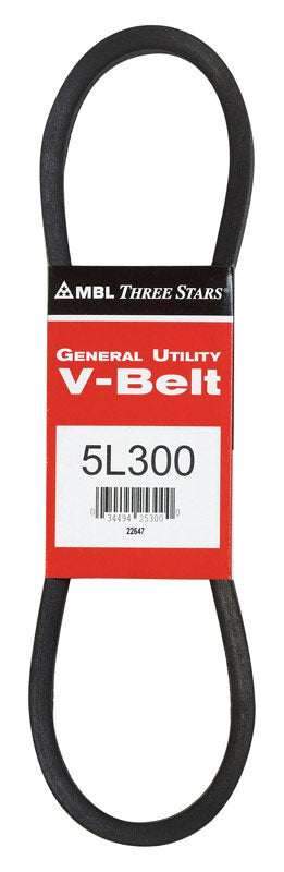 Mitsuboshi FHP 5L300 Standard General Utility V-Belt 0.63 in. W X 30 in. L For Fractional Horsepower
