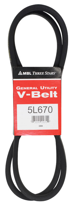 Mitsuboshi FHP 5L670 Standard General Utility V-Belt 0.63 in. W X 67 in. L For Fractional Horsepower