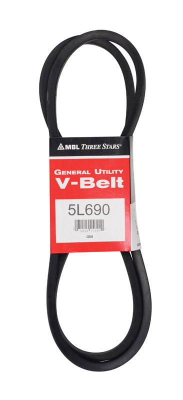 Mitsuboshi FHP 5L690 Standard General Utility V-Belt 0.63 in. W X 69 in. L For Fractional Horsepower