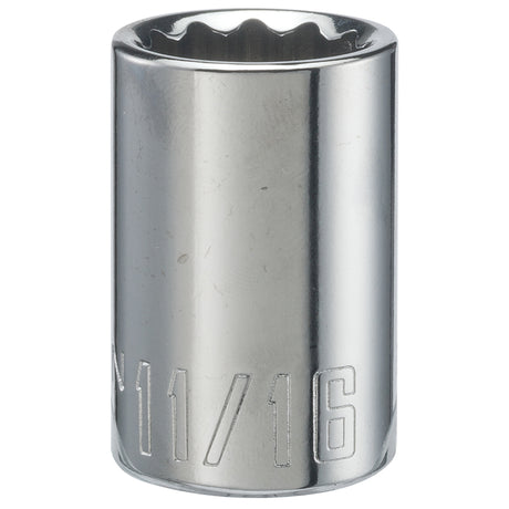 Craftsman 11/16 in. X 1/2 in. drive SAE 12 Point Shallow Socket 1 pc