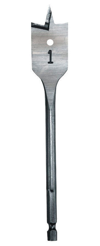 Milwaukee 1-1/8 in. X 6 in. L Heat-Treated Steel Flat Boring Drill Bit Quick-Change Hex Shank 1 pc