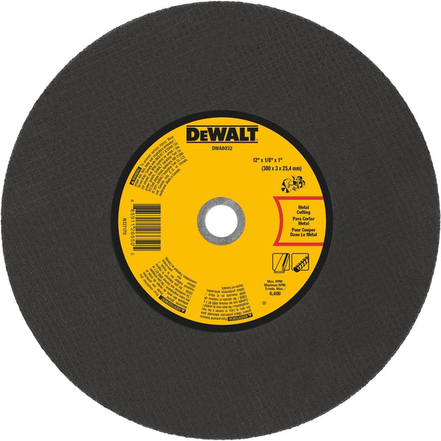 DeWalt High Performance 12 in. D X 1 in. Aluminum Oxide Metal Cut-Off Wheel 1 pk